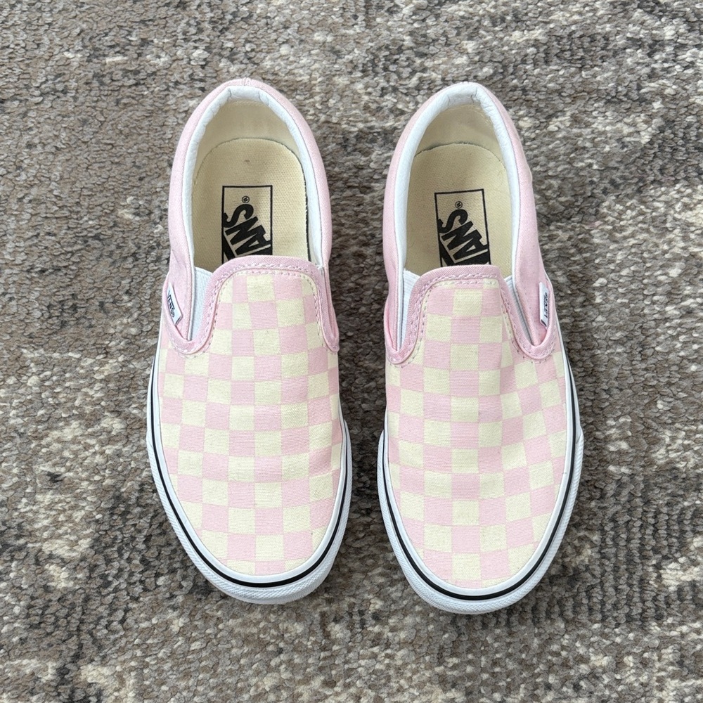 Women’s Vans Pink Checkered Slip-On Shoes